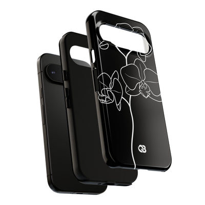 Black Tough Phone Case for Google Pixel - Noir Alabaster Orchid