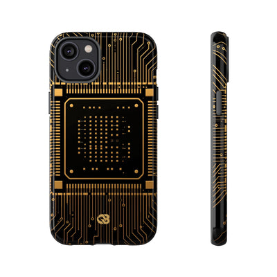 Gold Tough Phone Case for iPhone - Cyber Gold Processor