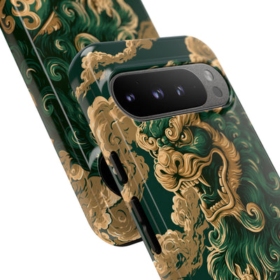 Imperial Guardian Lion · Tough Phone Case for Pixel ·  Green