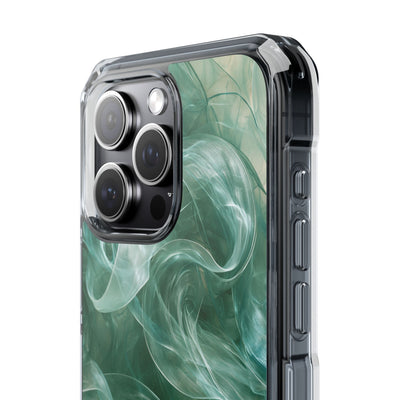 Translucent Aqua Flow · Clear Impact Magnetic Phone Case for iPhone · Teal
