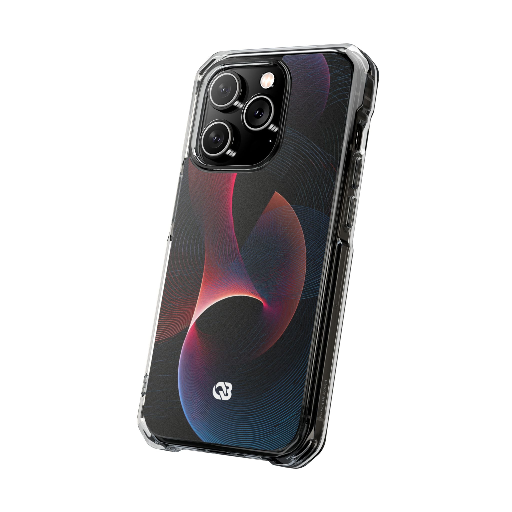 Black Impact MagSafe Phone Case for iPhone - Cobalt Crimson Flux