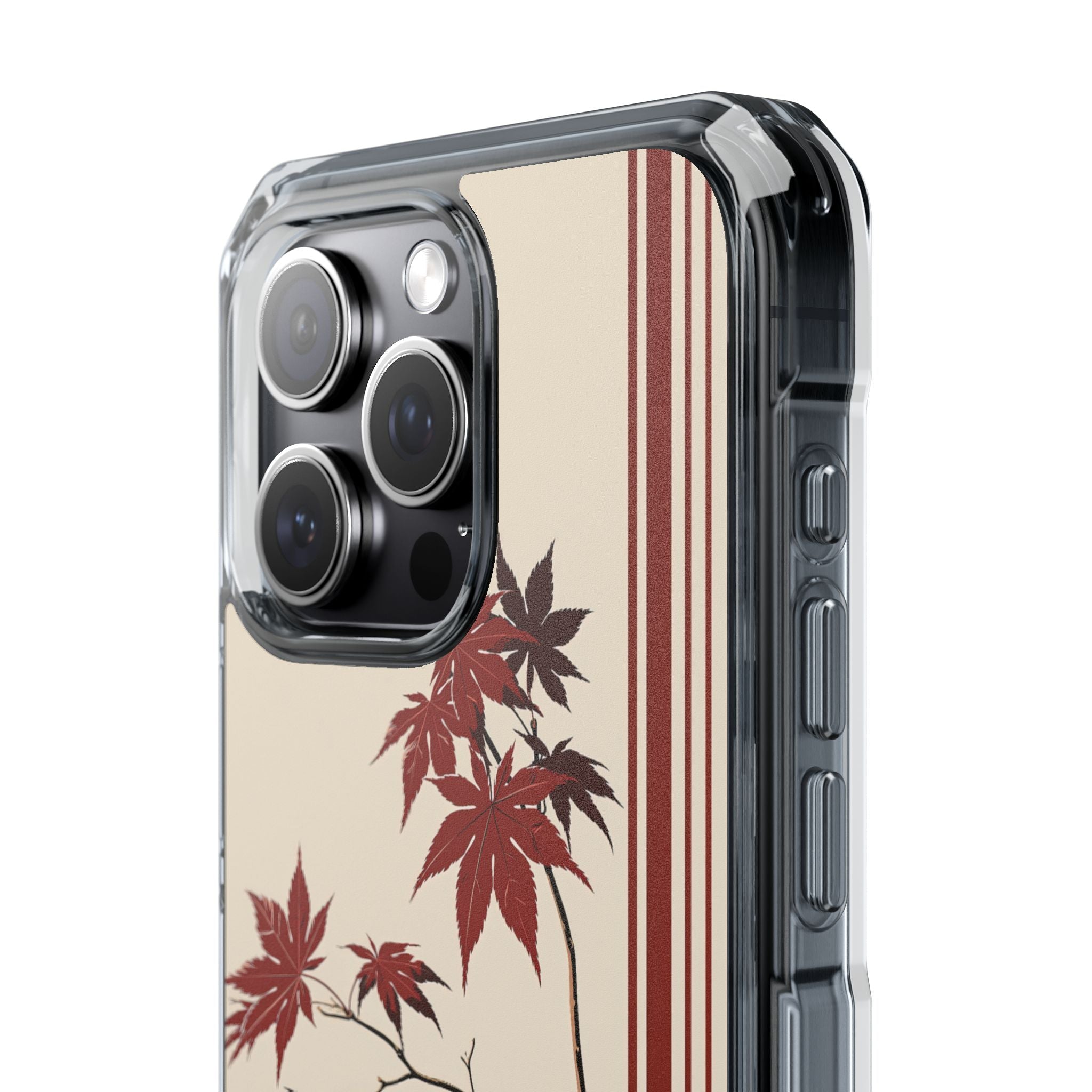 Red Impact MagSafe Phone Case for iPhone - Crimson Momiji Stripe