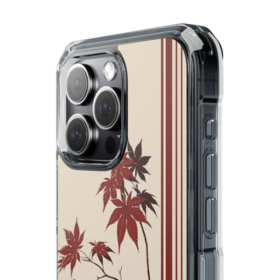 Red Impact MagSafe Phone Case for iPhone - Crimson Momiji Stripe