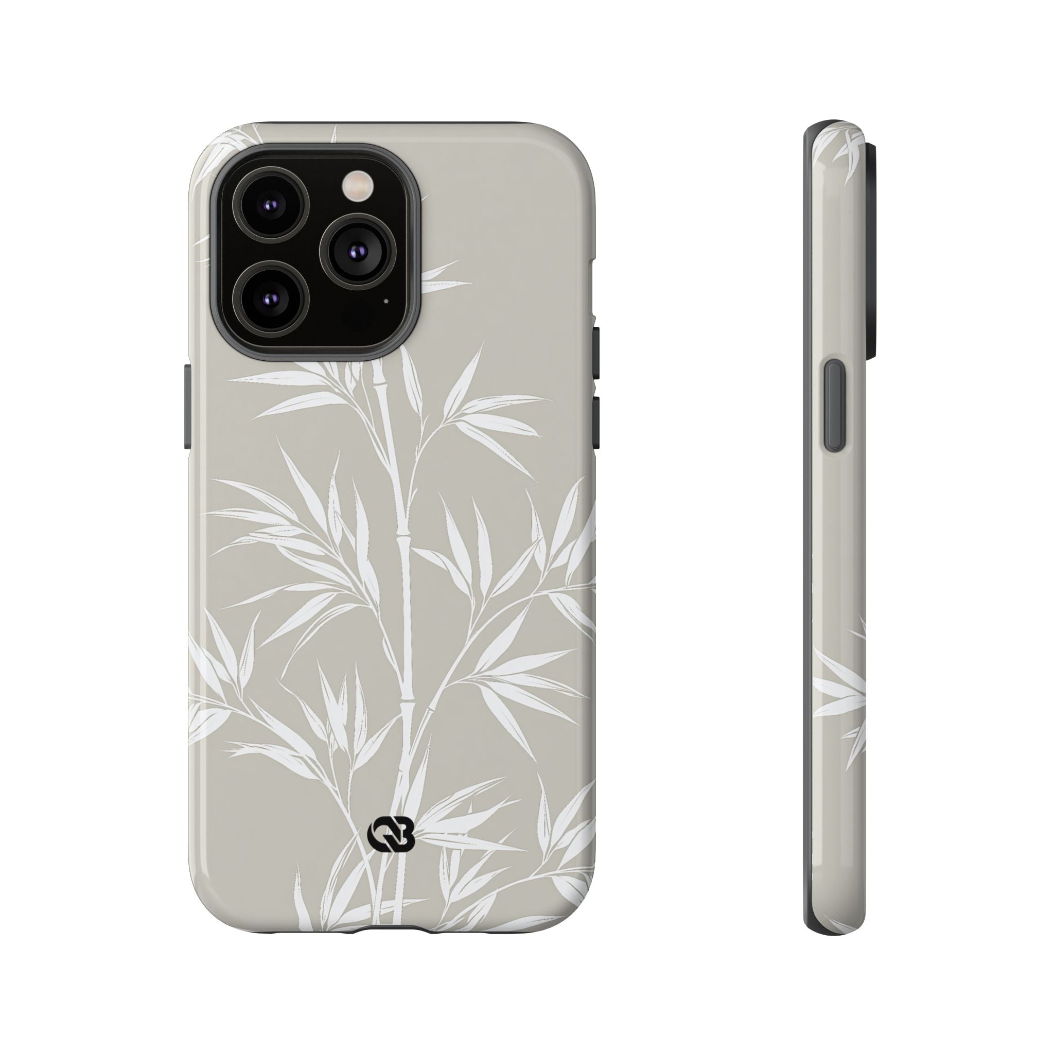 Beige Tough Phone Case for iPhone - Sandstone Bamboo Stalks