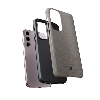 Grey Tough Phone Case for Samsung - Brushed Nickel Linen