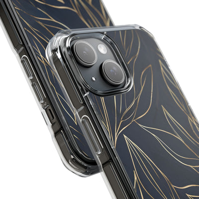 Gilded Navy Foliage · Impact Coque de téléphone pour iPhone · Magsafe