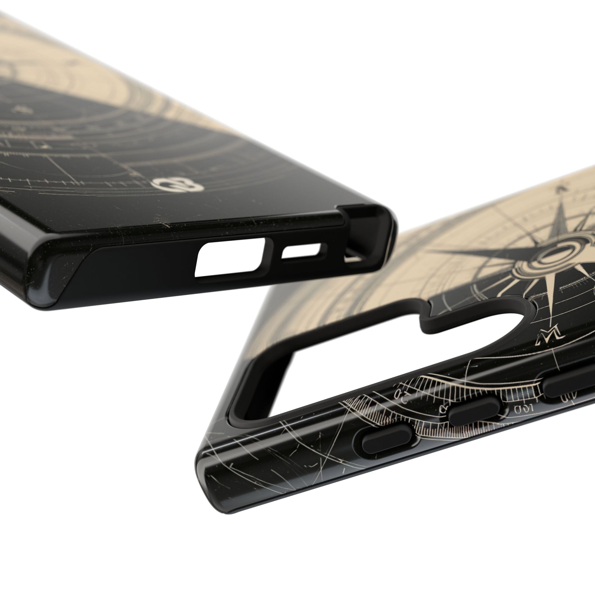 Beige Tough Phone Case for Samsung - Obsidian Nautical Blueprint