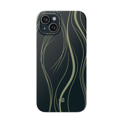 Green Lite Phone Case for iPhone - Obsidian Sage Flow