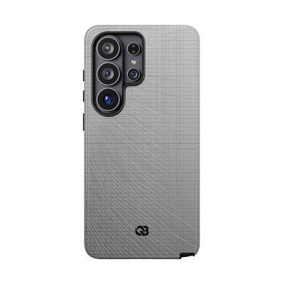 Grey Tough Phone Case for Samsung - Chrome Mesh Warp