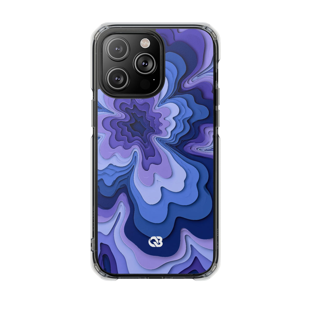 Periwinkle Strata Bloom · Clear Impact Magnetic Phone Case for iPhone · Purple