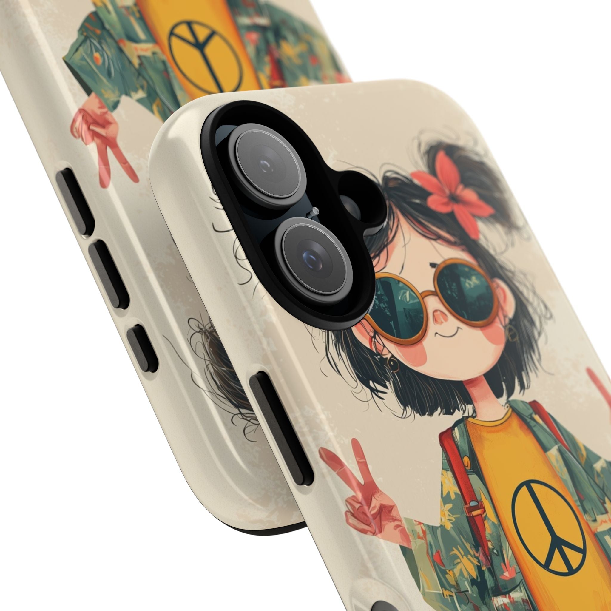 Retro Peace Girl · Tough Phone Case for iPhone