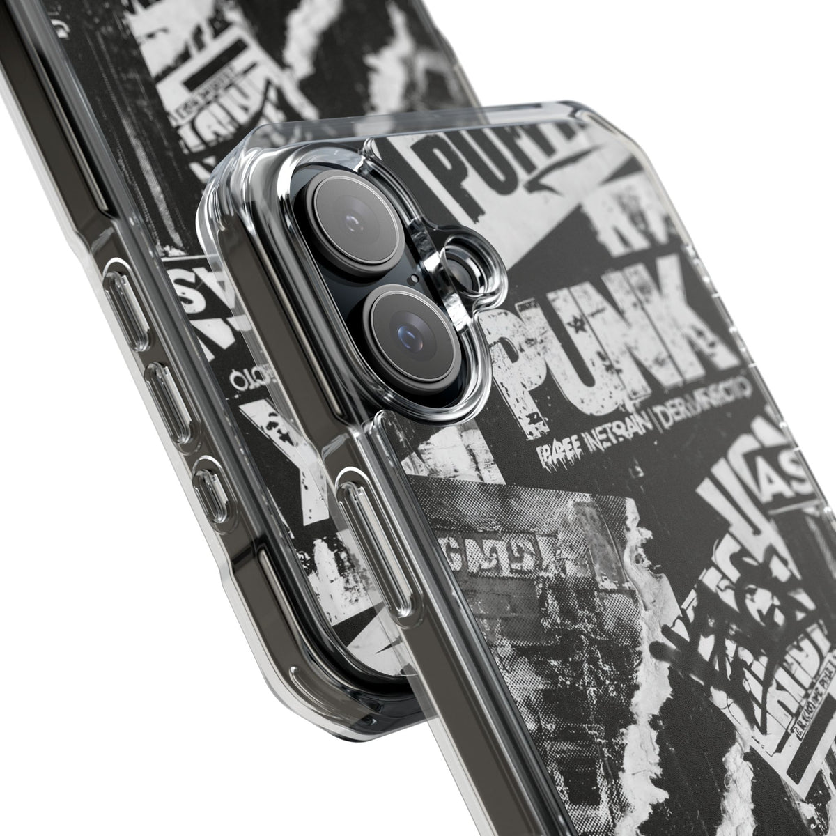 Underground Punk Collage · Clear Impact Magnetic Phone Case for iPhone · Black