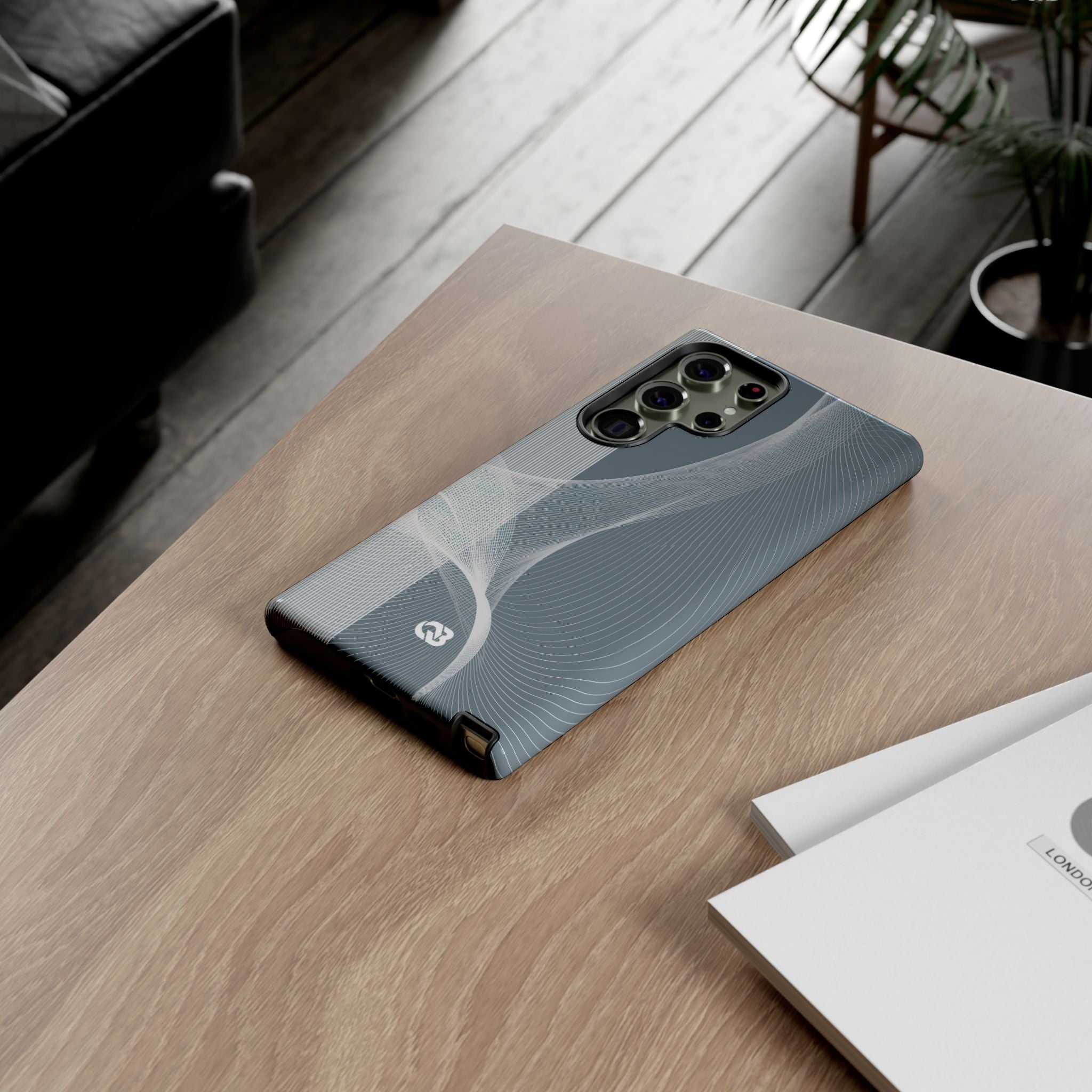 Grey Tough Phone Case for Samsung - Slate Mesh Horizon
