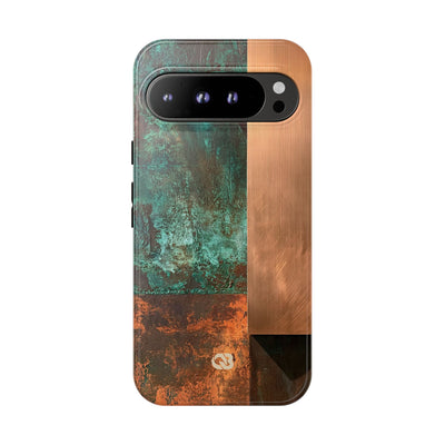 Teal Tough Phone Case for Google Pixel - Verdigris Copper Slab