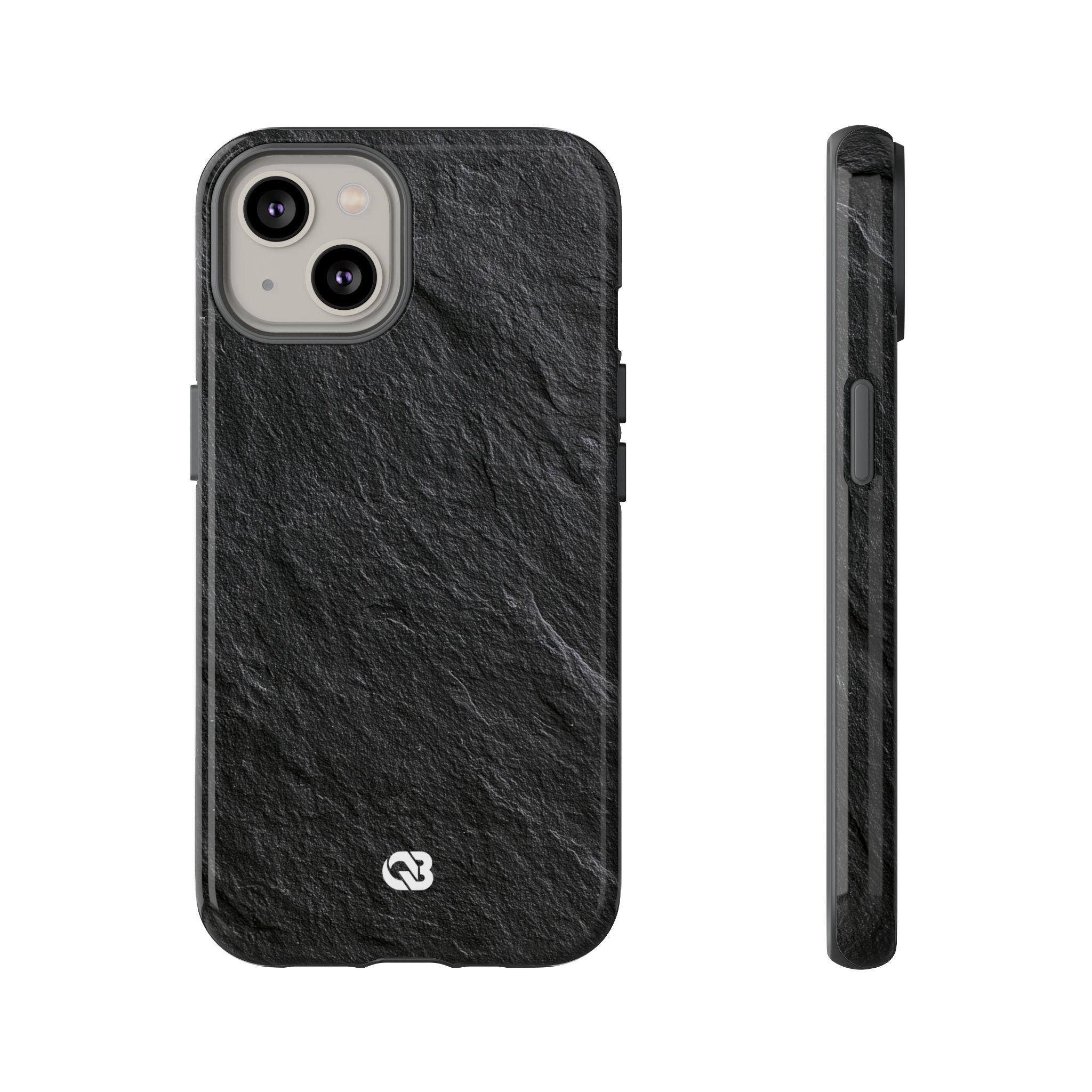 Black Tough Phone Case for iPhone - Raw Obsidian Slate