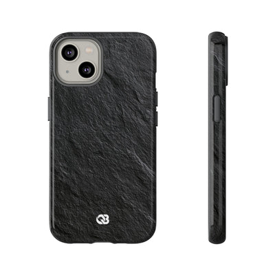 Black Tough Phone Case for iPhone - Raw Obsidian Slate
