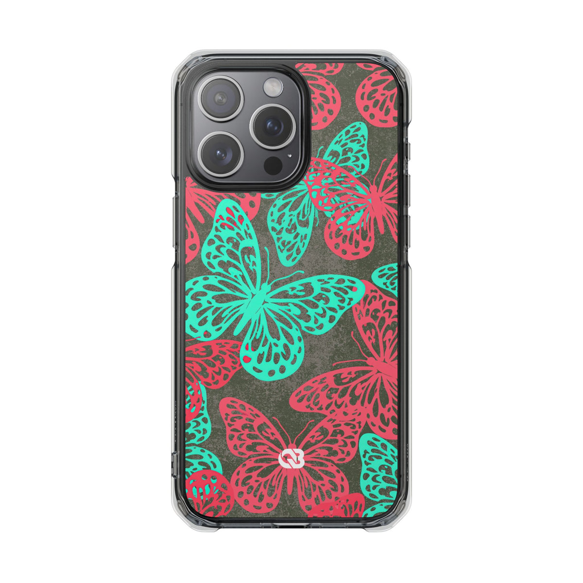 Electric Papillon · Clear Impact Magnetic Phone Case for iPhone · Pink