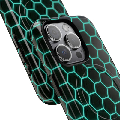 Neon Hex Spectrum · Tough 2.0 Magnetic Phone Case for iPhone · Teal