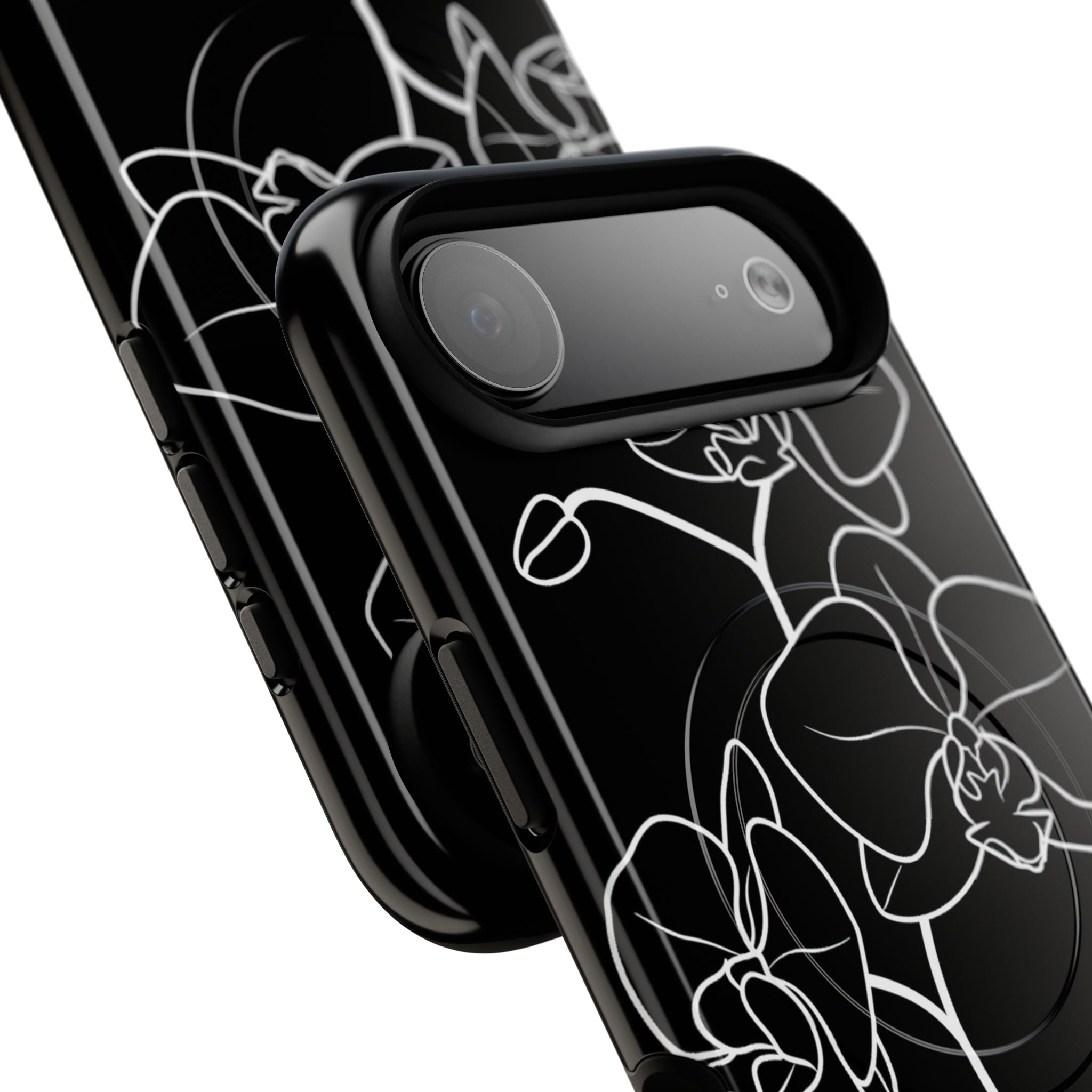 Black Tough 2.0 Magsafe Phone Case for iPhone - Noir Alabaster Orchid