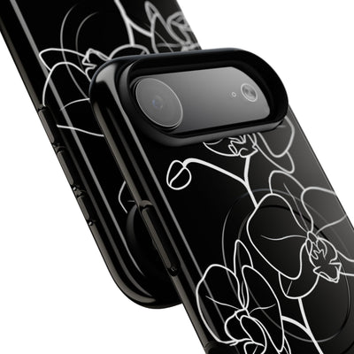 Black Tough 2.0 Magsafe Phone Case for iPhone - Noir Alabaster Orchid