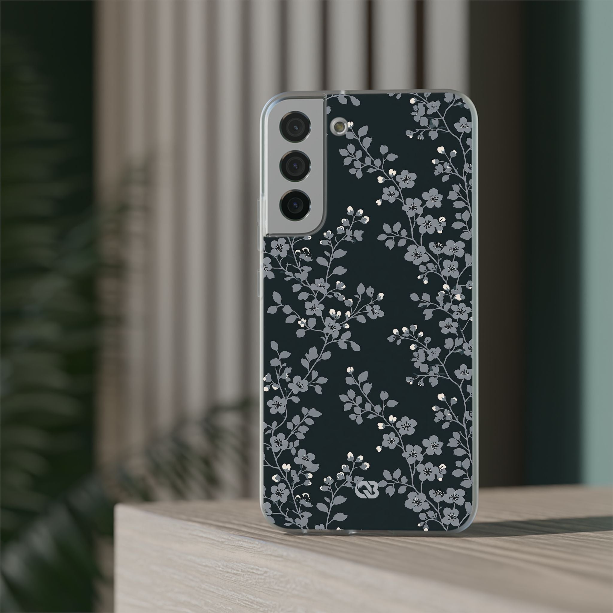 Black Lite Phone Case for Samsung - Midnight Slate Blossom