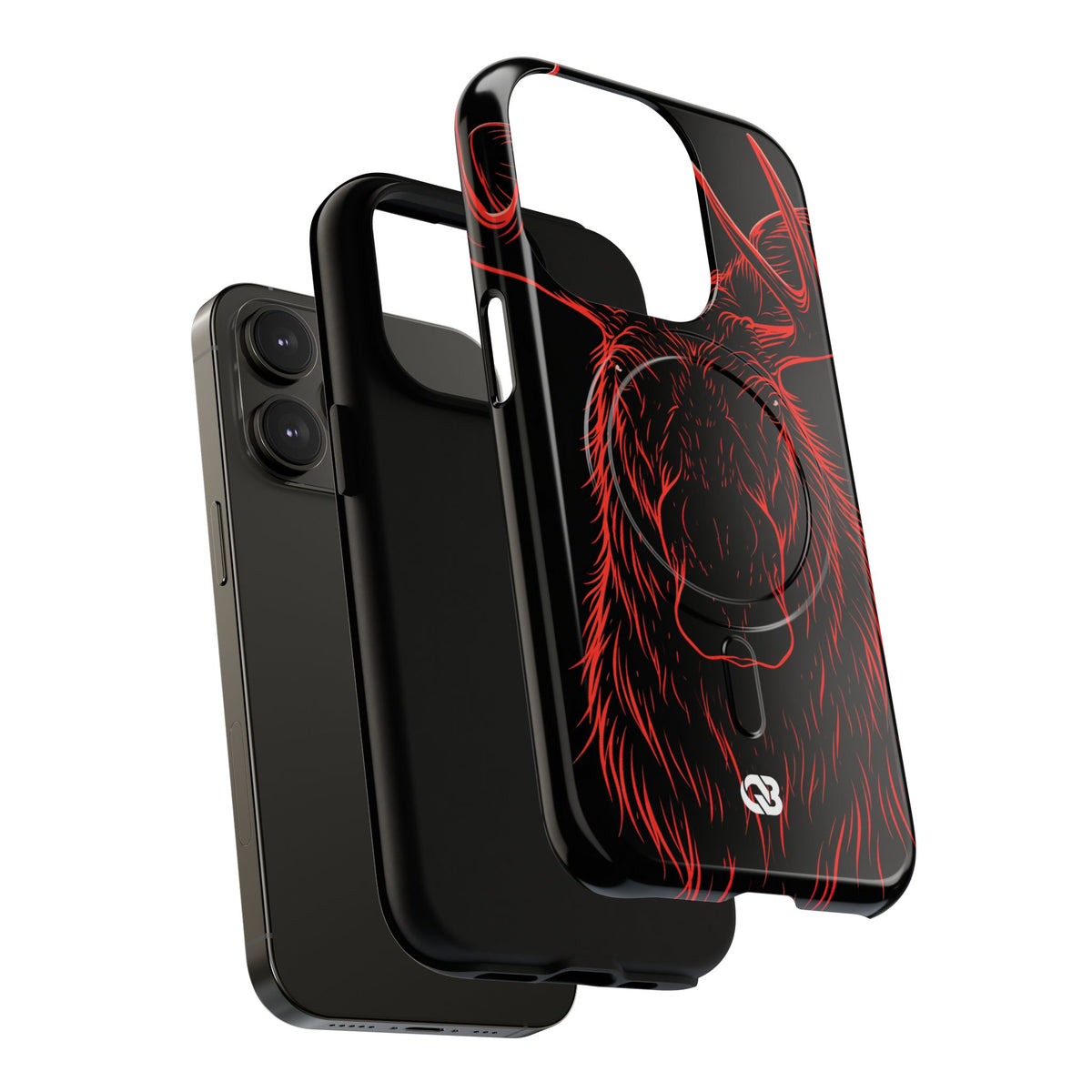 Nordic Moose Contour · Tough 2.0 Magnetic Phone Case for iPhone · Red