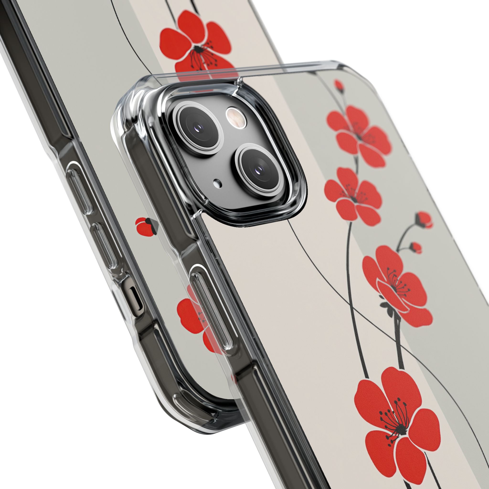 Red Impact MagSafe Phone Case for iPhone - Crimson Plum Ink