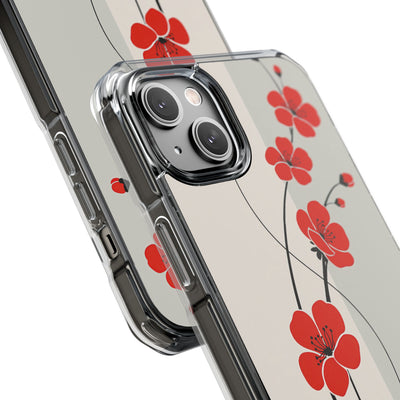 Red Impact MagSafe Phone Case for iPhone - Crimson Plum Ink