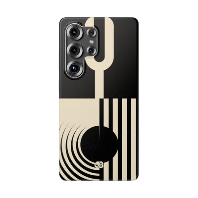 Black Lite Phone Case for Samsung - Ivory Signal Grid