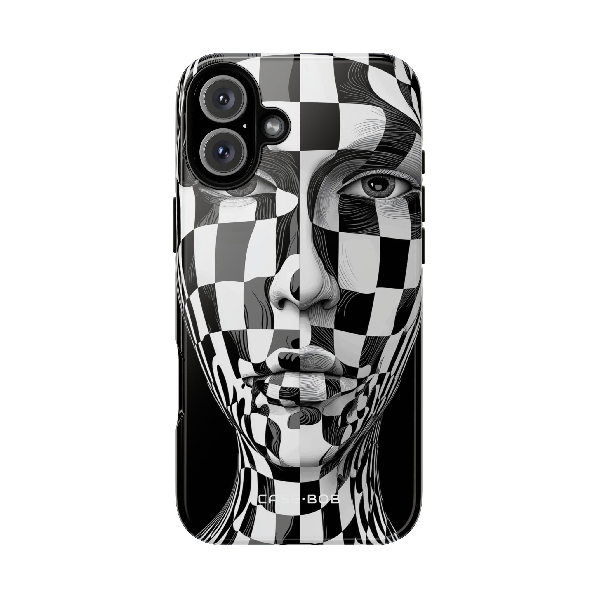 Checkerboard Face iPhone 16 Plus Case - Tough
