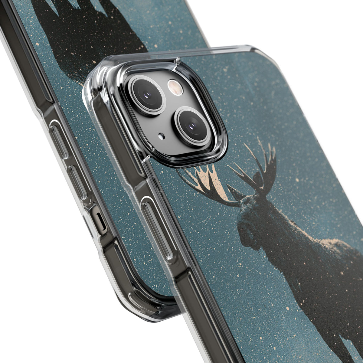 Nordic Boreal Moose · Clear Impact Magnetic Phone Case for iPhone · Blue
