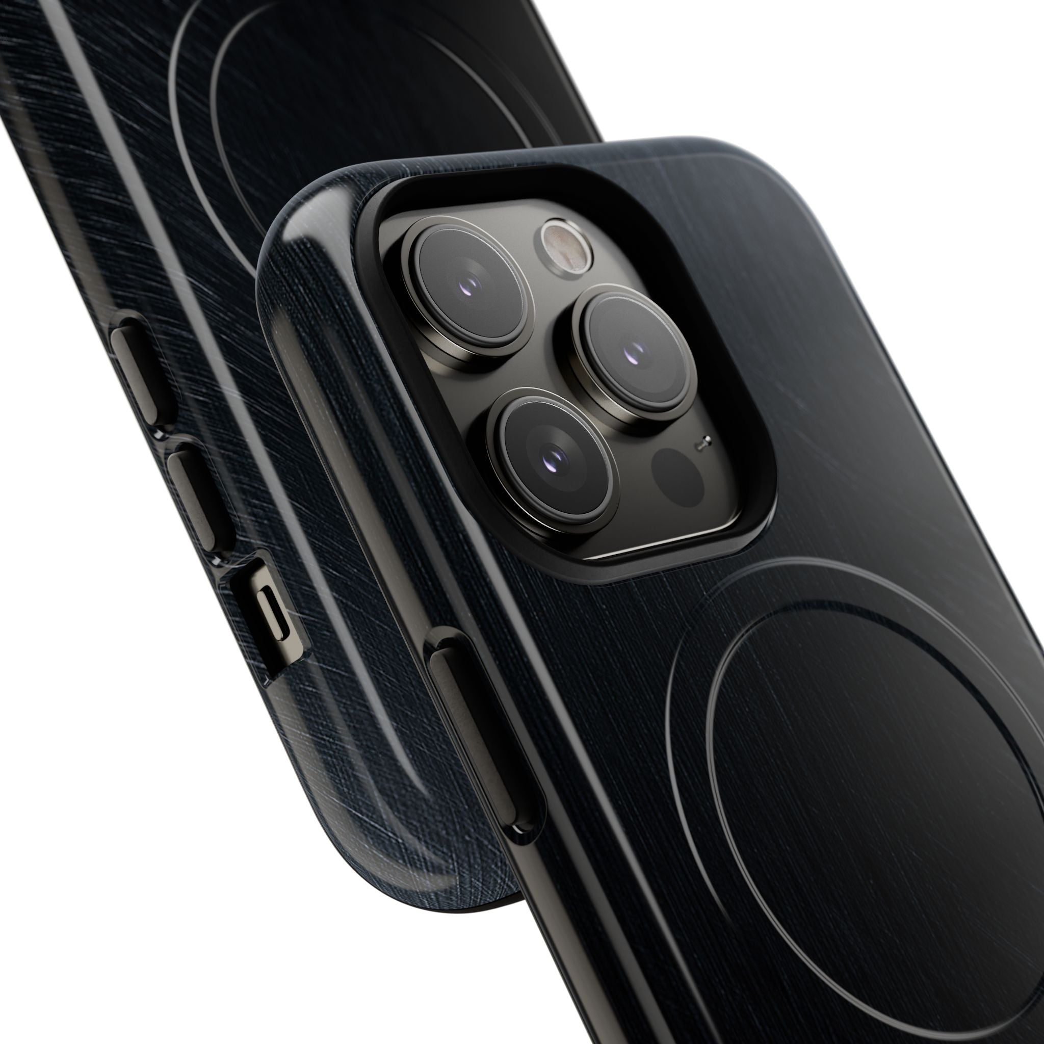 Black Tough 2.0 Magsafe Phone Case for iPhone - Midnight Brushed Grain
