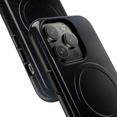 Black Tough 2.0 Magsafe Phone Case for iPhone - Midnight Brushed Grain