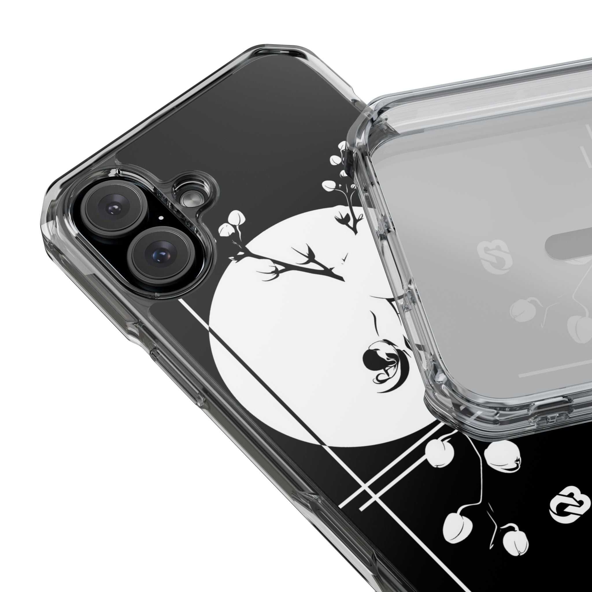 Black Impact MagSafe Phone Case for iPhone - Lunar Orchid Grid