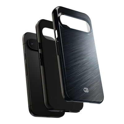 Grey Tough Phone Case for Google Pixel - Charcoal Brushed Steel