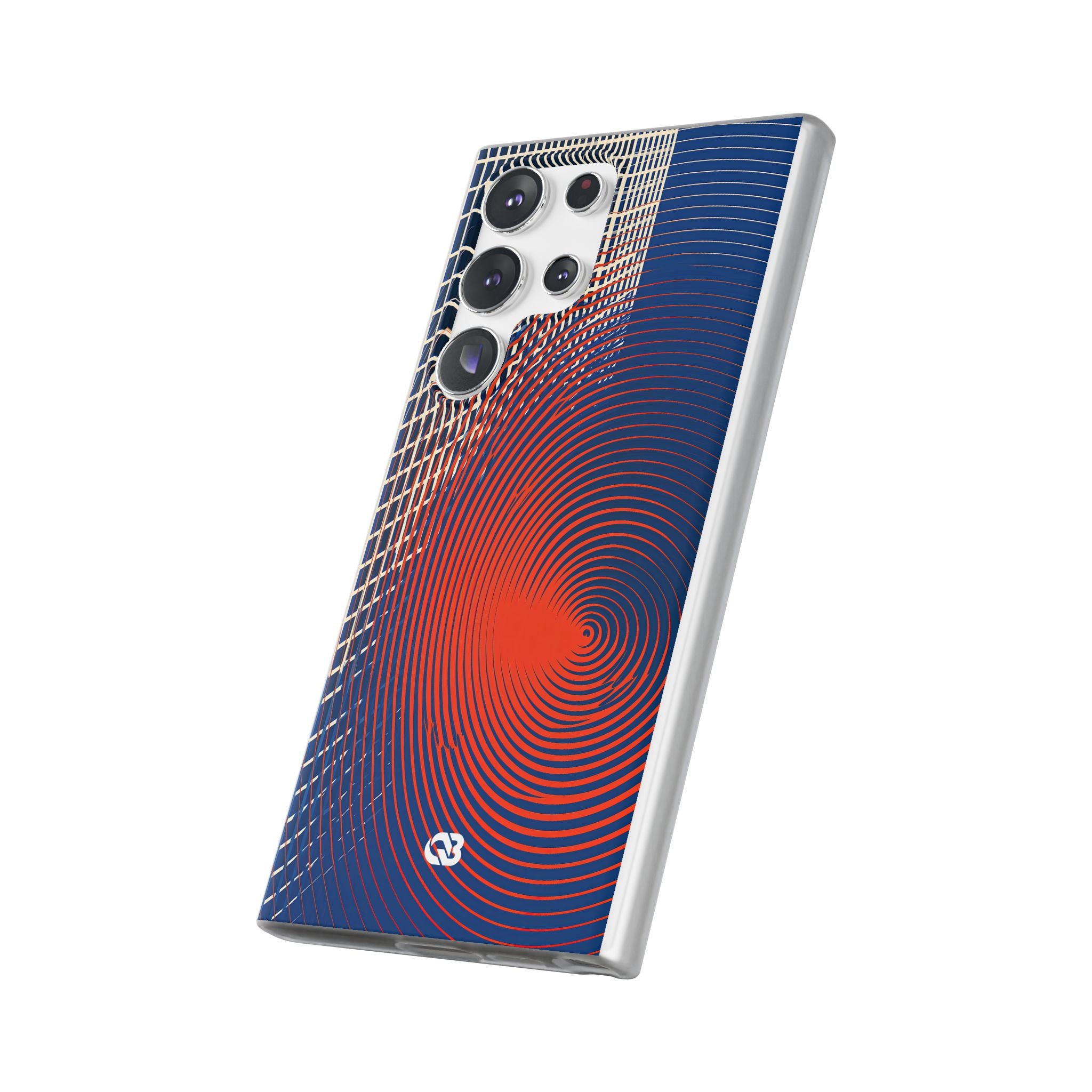 Blue Lite Phone Case for Samsung - Orange Orbit Grid