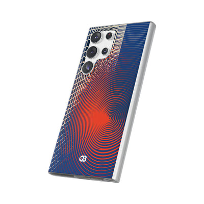 Blue Lite Phone Case for Samsung - Orange Orbit Grid