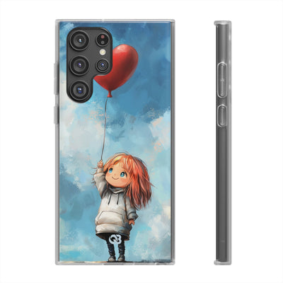 Crimson Heart Sky · Soft Phone Case for Samsung