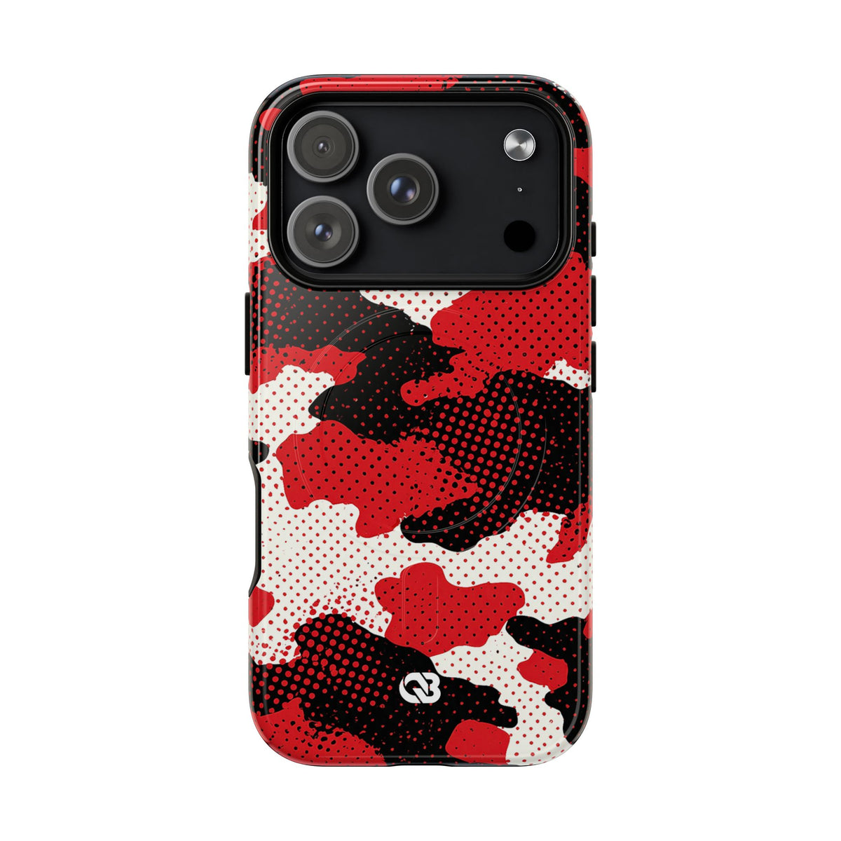 Crimson Halftone Camo · Tough 2.0 Magnetic Phone Case for iPhone · Red