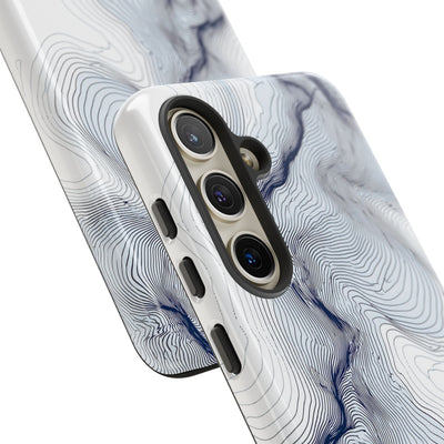 White Tough Phone Case for Samsung - Nordic Ridge Topo