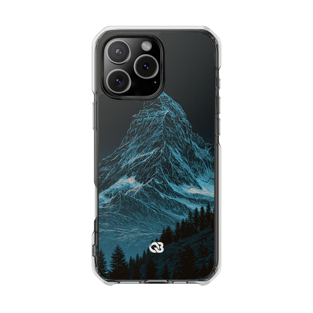 Glacial Alpine Peak · Clear Impact Magnetic Phone Case for iPhone · Blue