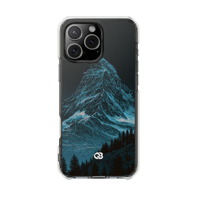 Glacial Alpine Peak · Clear Impact Magnetic Phone Case for iPhone · Blue