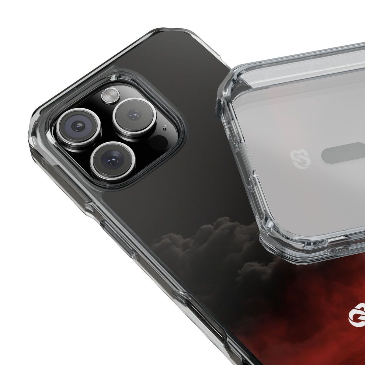 Crimson Fog Void · Clear Impact Magnetic Phone Case for iPhone ·  Black