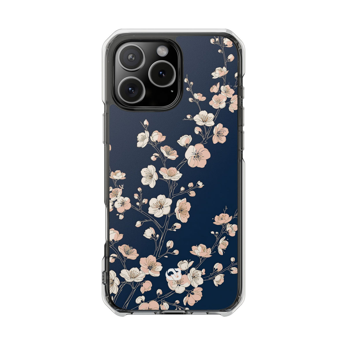 Midnight Plum Blossom · Clear Impact Magnetic Phone Case for iPhone ·  Blue