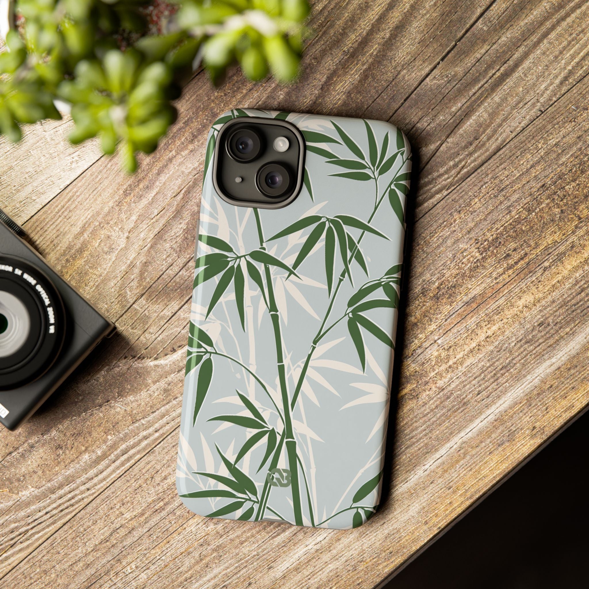 Green Tough Phone Case for iPhone - Kyoto Bamboo Canopy