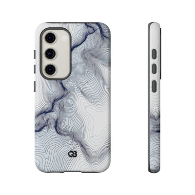 White Tough Phone Case for Samsung - Nordic Ridge Topo