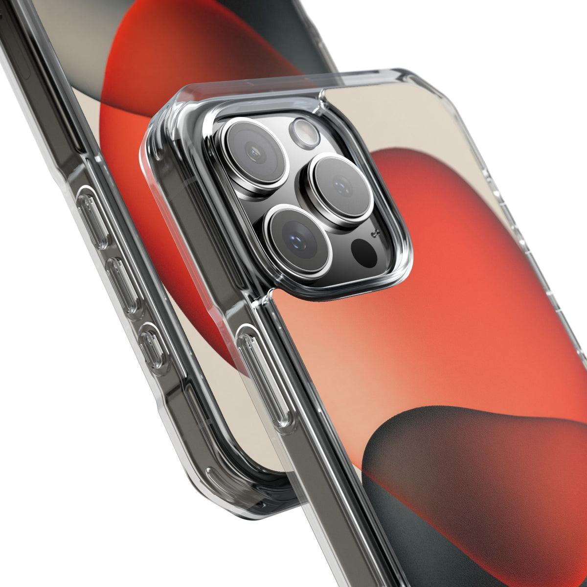 Translucent Crimson Form · Clear Impact Magnetic Phone Case for iPhone · Red