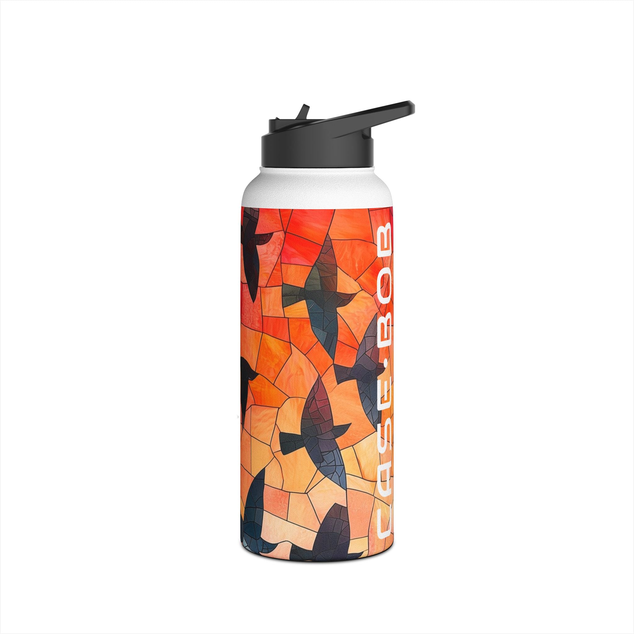 Stained Glass Birds - Stainless Steel Water Bottle