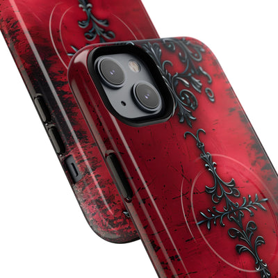 Crimson Gothic Filigree · Tough+ Coque de téléphone pour iPhone · MagSafe