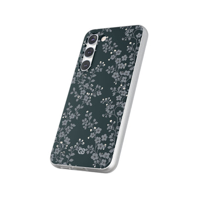 Black Lite Phone Case for Samsung - Midnight Slate Blossom